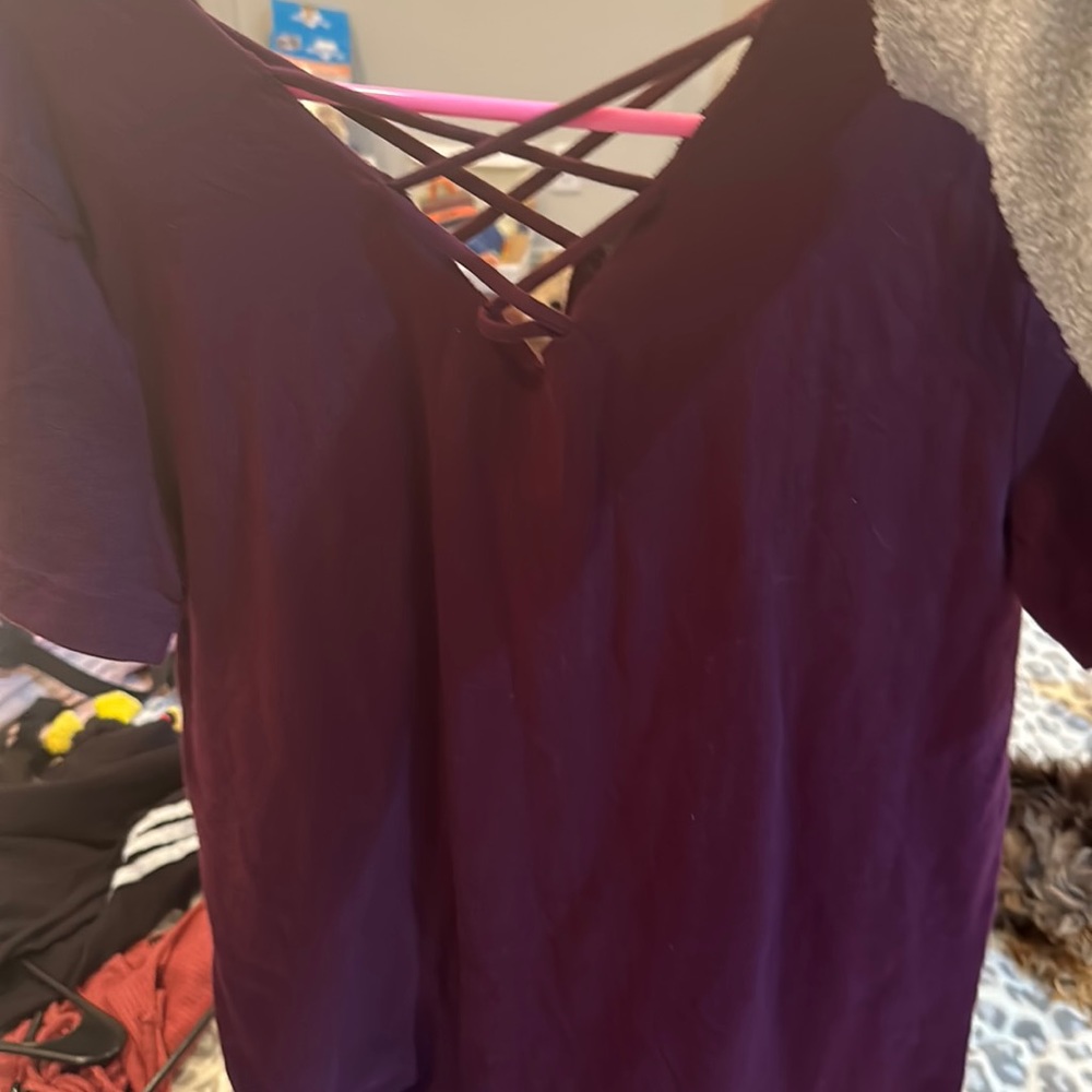 burgundy shirt from pink